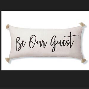 GrandinRoad "Be Our Guest" lumbar pillow - New in Packaging